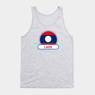 Laos Country Badge - Laos Flag Tank Top